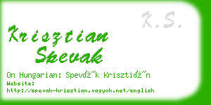 krisztian spevak business card